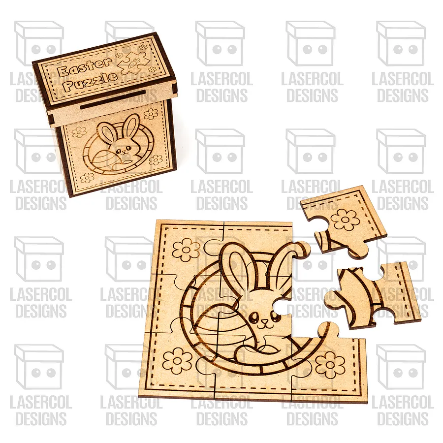 Easter Bunny Puzzle With Box Set 4 (2 Sizes) - Laser Cut Files product image (9)