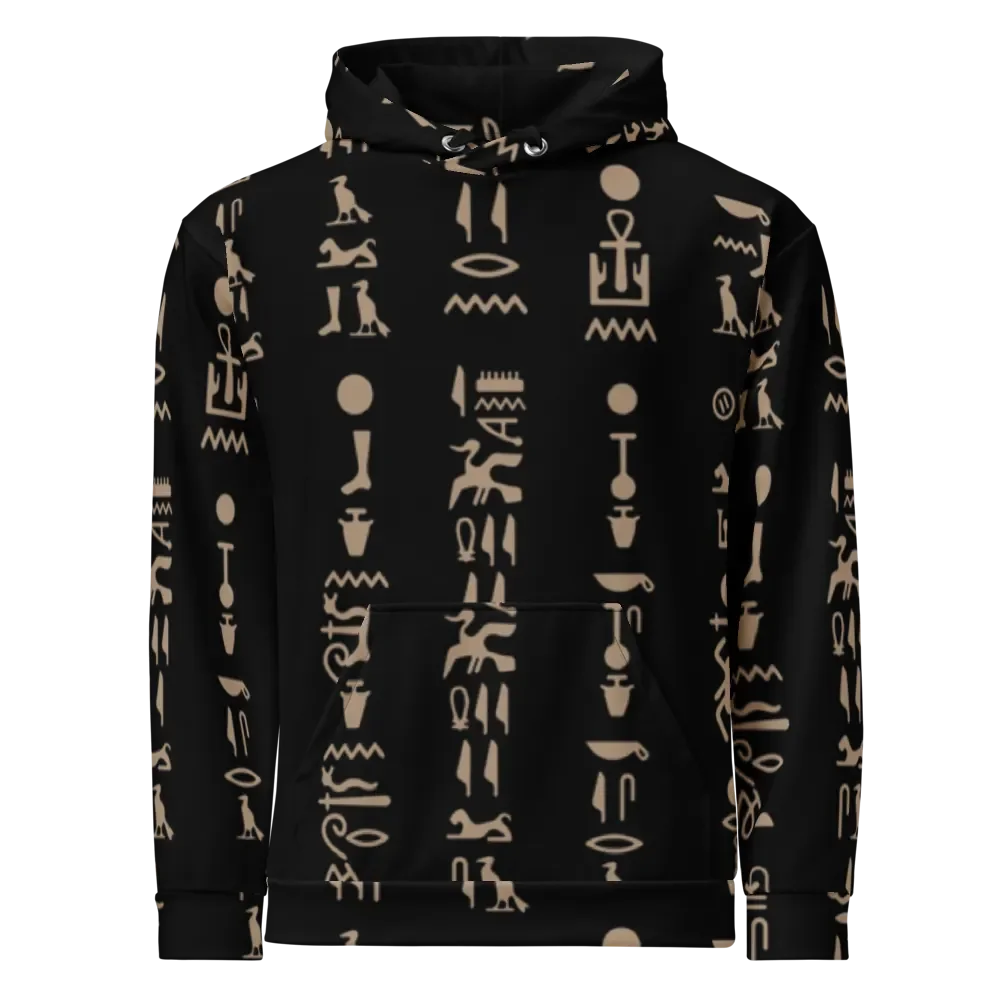 Isis Black Hieroglyphs Unisex Hoodie product image (1)