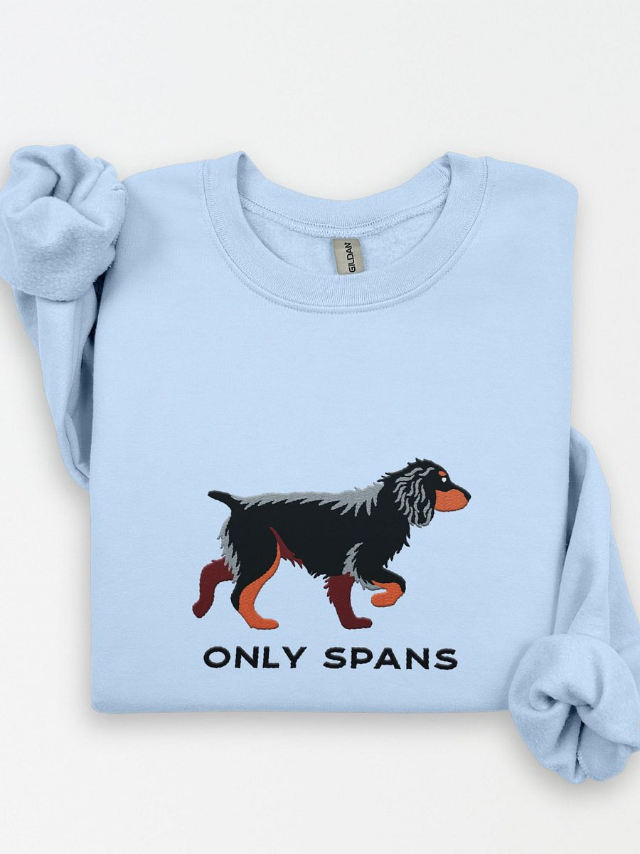 Only Spans Sweatshirt (Embroidered) of a Working Cocker Spaniel(Black & Tan) product image (1)