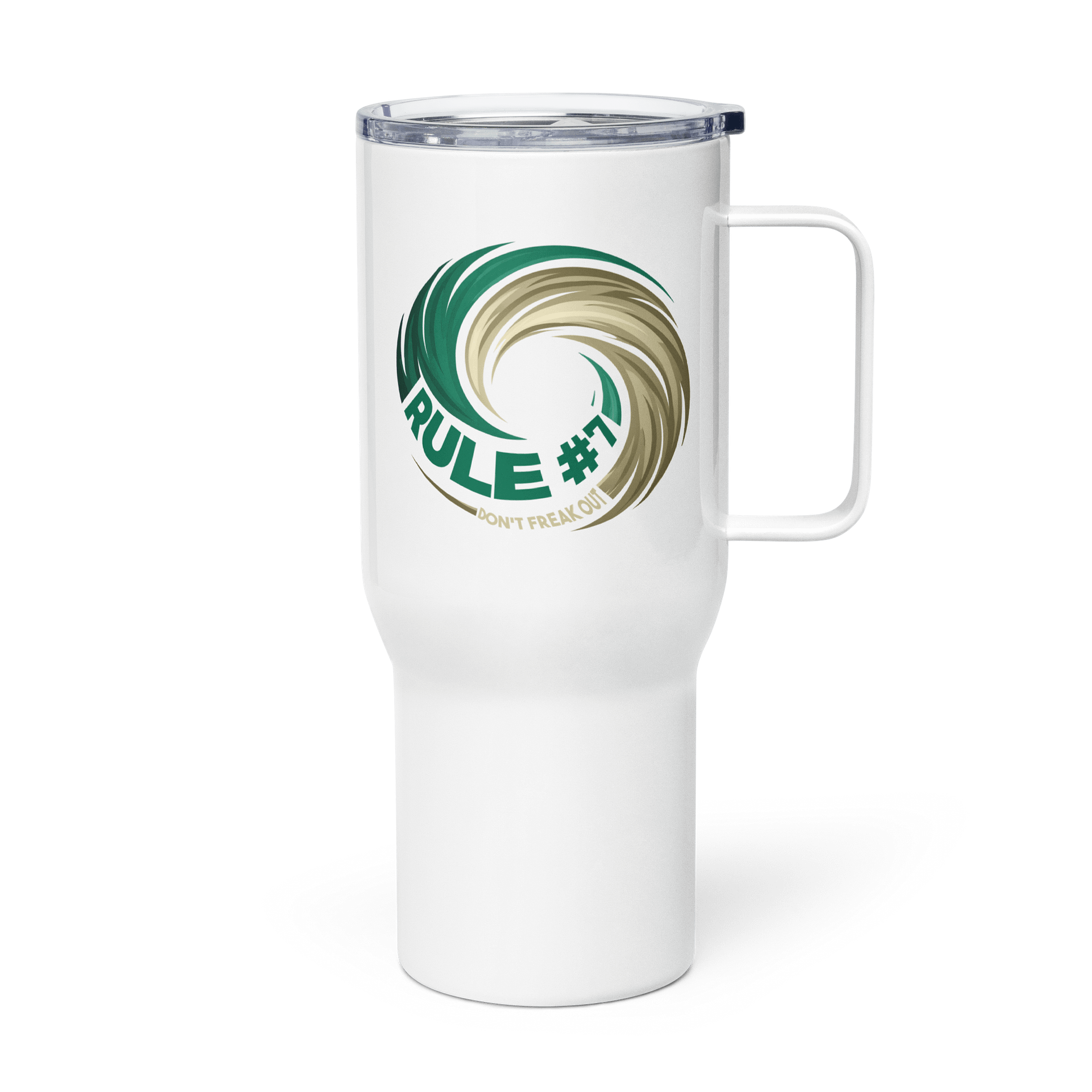 Rule #7 Stainless Steel Travel Mug Green and Gold product image (4)