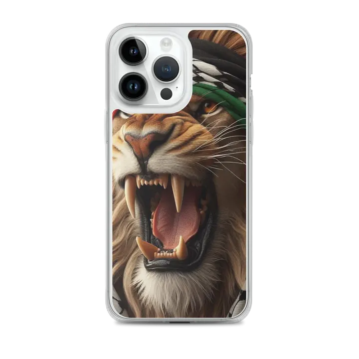 Roaring Lion Keffiyeh iPhone® Clear Case | AI Design Free Palestina product image (2)