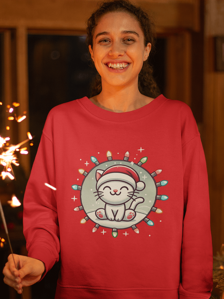 Merry Catmas Lights Sweatshirt product image (1)