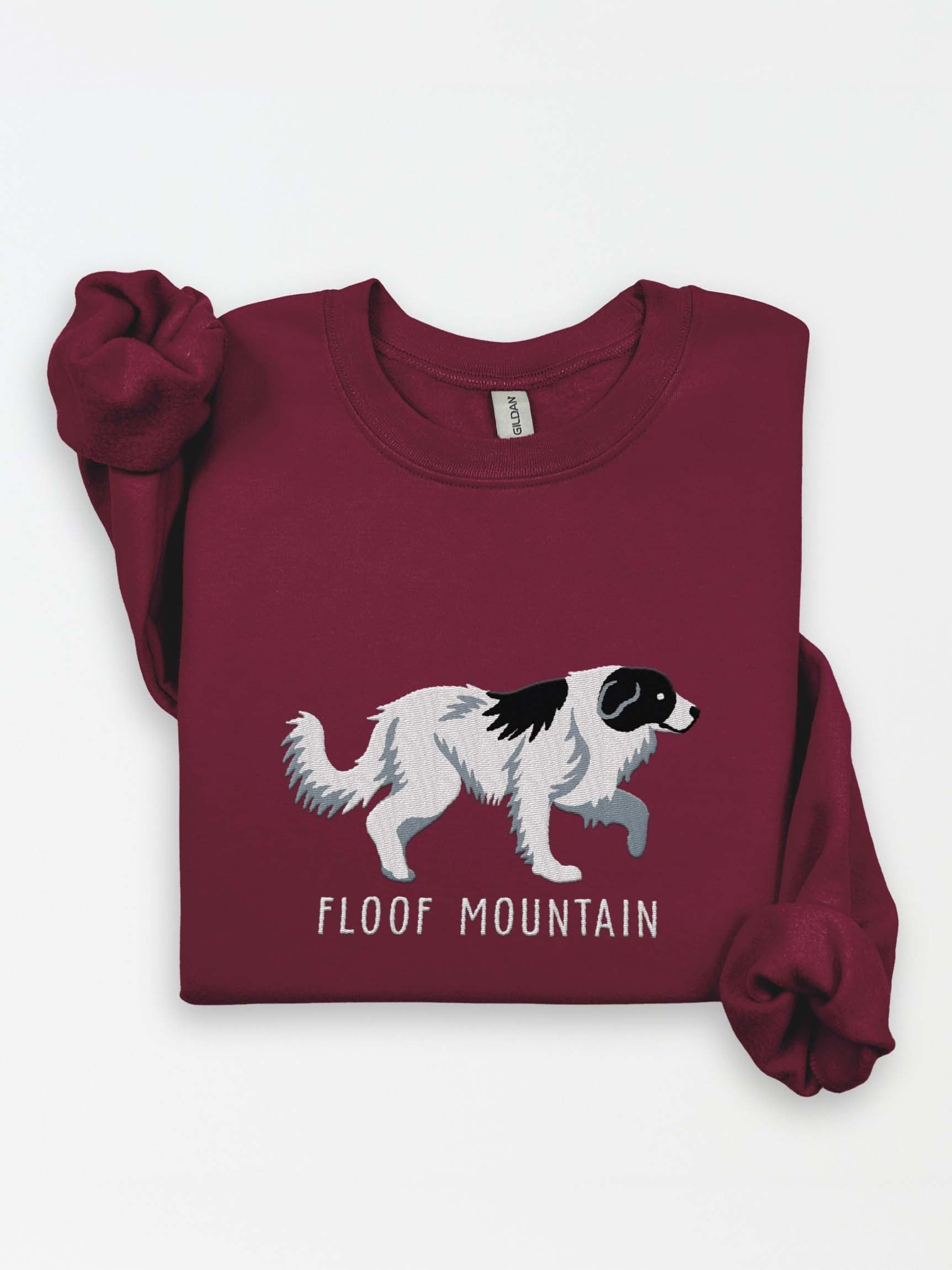 Floof Mountain Sweatshirt (Embroidered) of a Great Pyrenees(Black & White) product image (1)