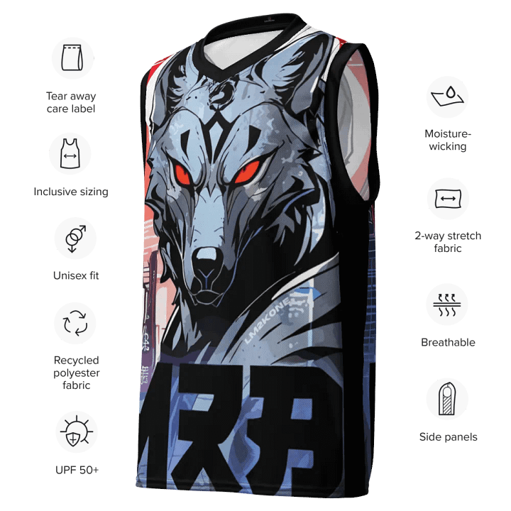 Cyberwolf Unleashed All-Over Print Basketball Jersey product image (1)