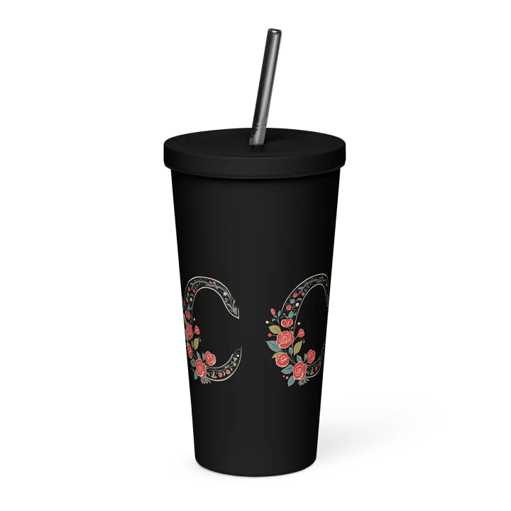 Valentine’s Monogram Letter C(1) Black Tumbler product image (2)
