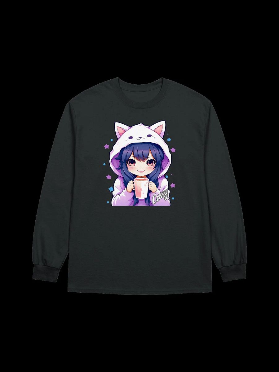 Cozy Kawaii Anime Girl v1 - Gildan Ultra Cotton Unisex Long Sleeve T-Shirt product image (2)