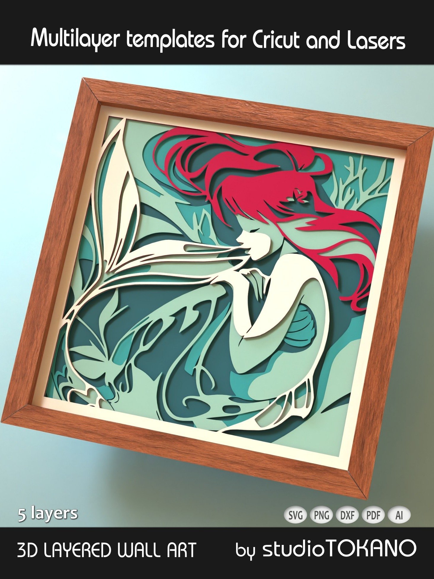 Little Mermaid Layered Cut File product image (4)