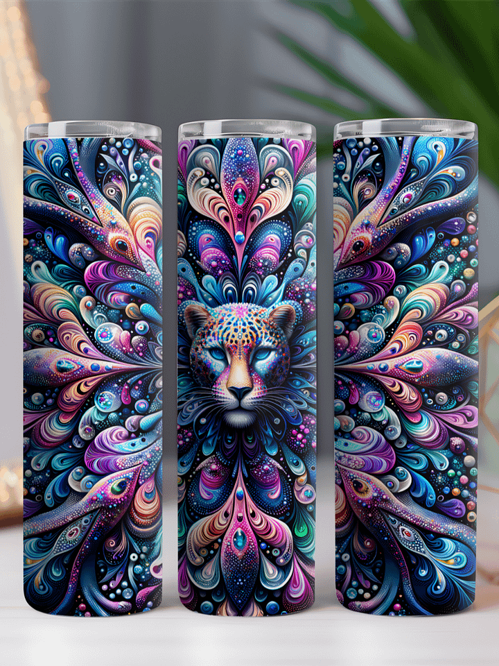 Psychedelic Leopard Print Stainless Steel Tumbler product image (2)
