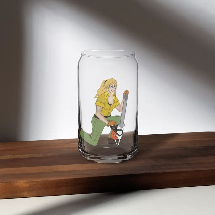 Blonde Chainsaw Pinup Glass product image (1)