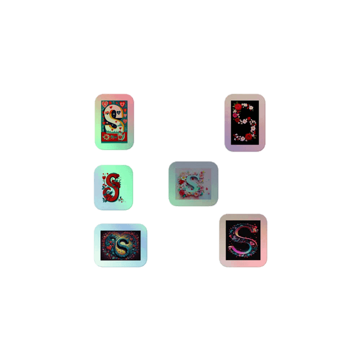 All S's Valentine’s Monogram Holo Sticker Pack product image (1)
