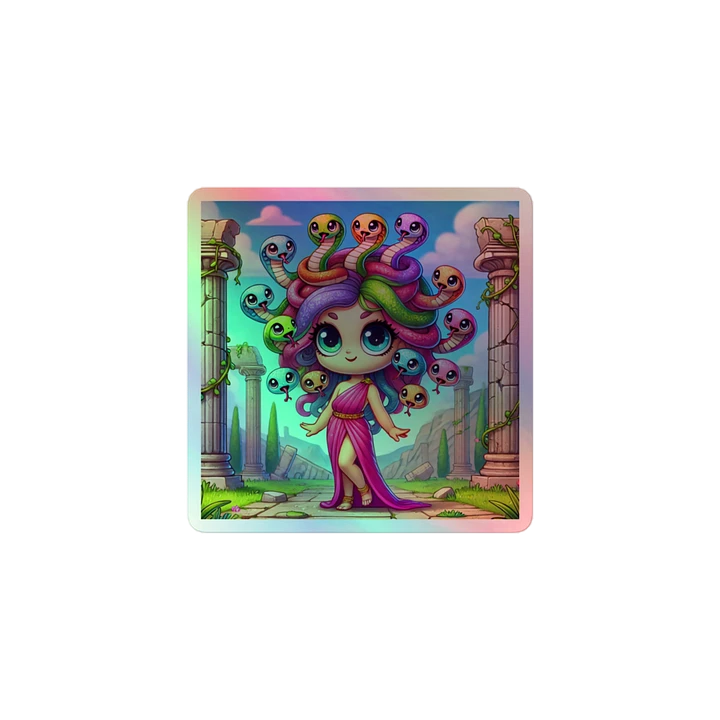 Colorful Chibi Medusa Vinyl Sticker – Rainbow Enchantress product image (1)