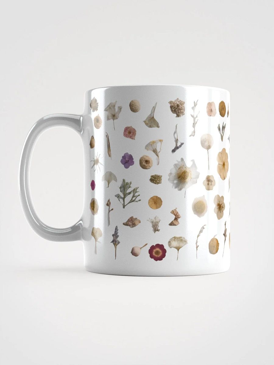 Pressed Flowers White Glossy Ceramic Mug product image (6)