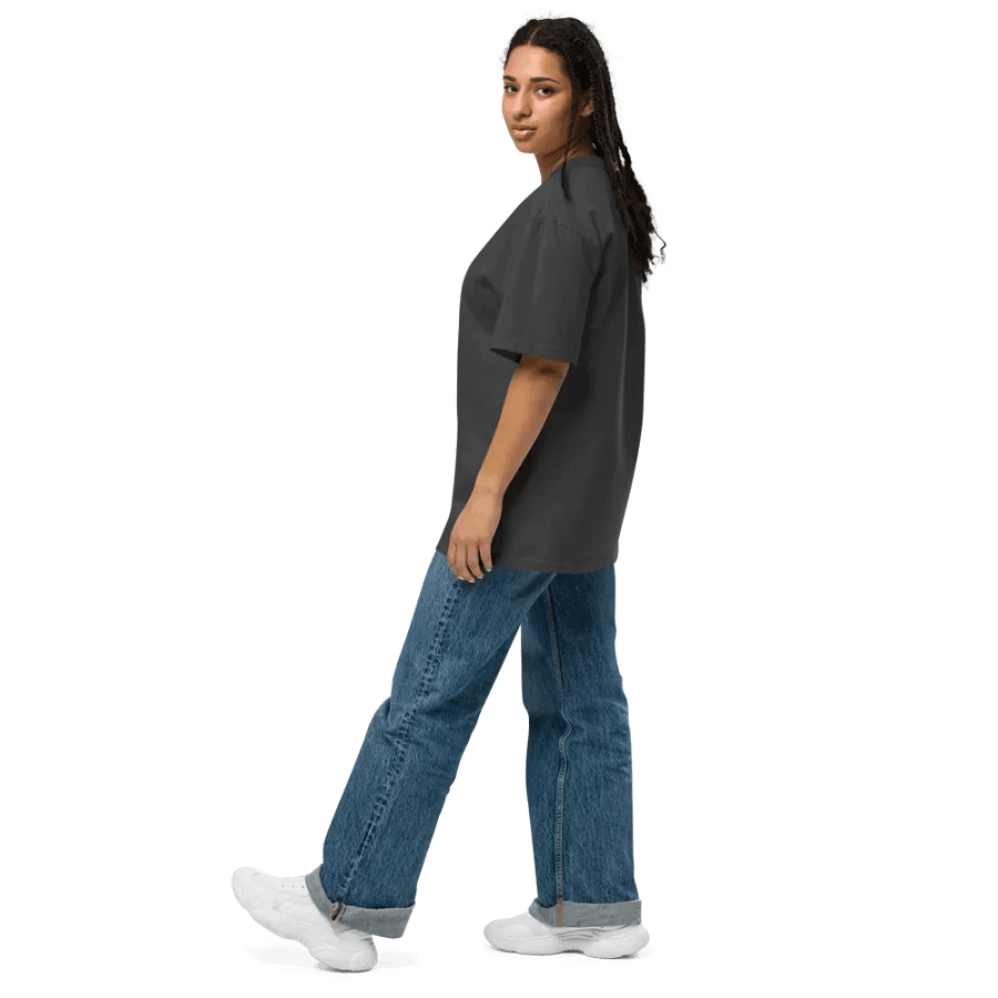 CURRENTLY IN BURNOUT (outline, white thread) oversized faded neutral tee product image (3)