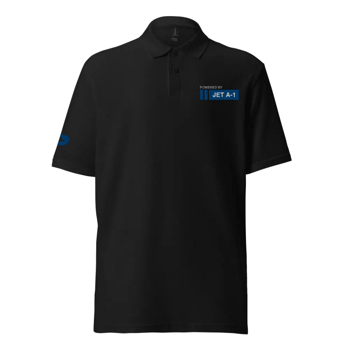 POWERED BY JET A1 - PIQUE BLACK POLO SHIRT product image (1)