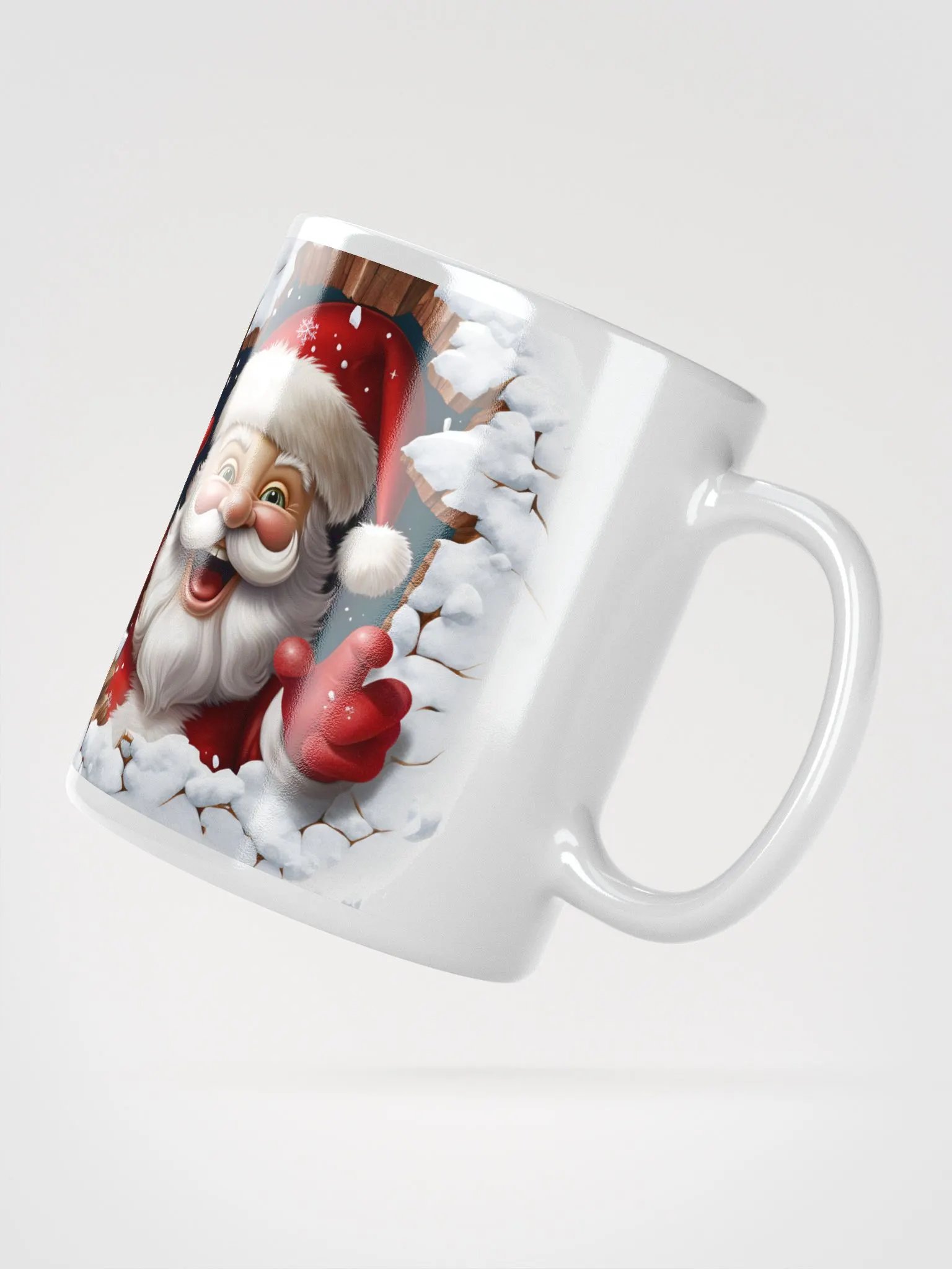 Santa's Surprise Visit 3D Christmas Mug - Double the Delight! product image (2)
