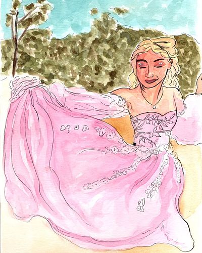 Recent painting for a friend of mine 💕

#independantartist #watercolourandink #portraitpainting #watercolour #gowndress #form...
