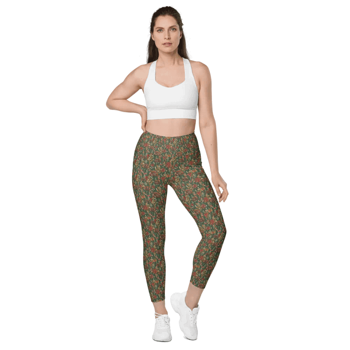 Brown All-Over Print Leggings with Pockets product image (2)