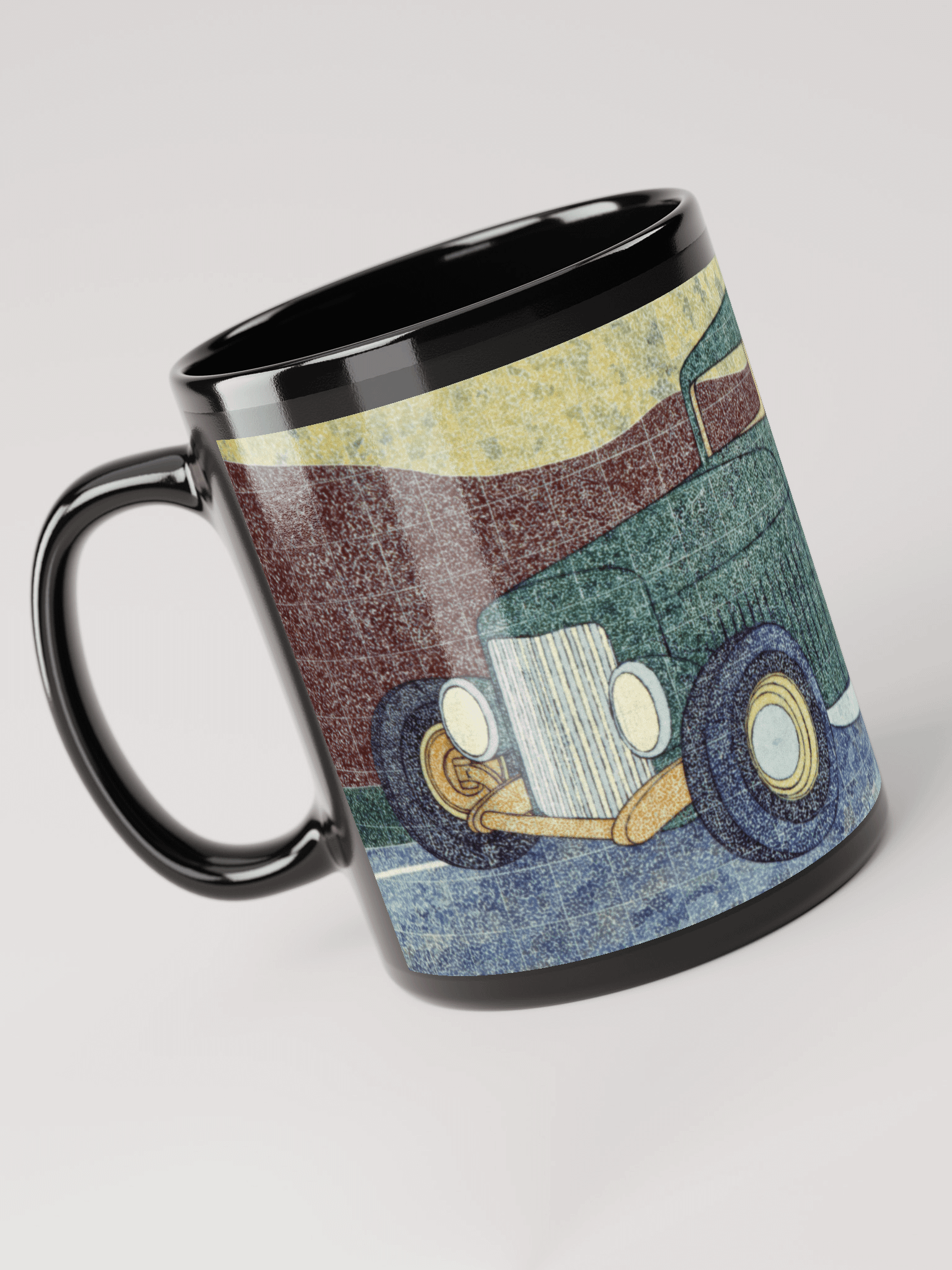 Green Hotrod Black Glossy Mug product image (4)