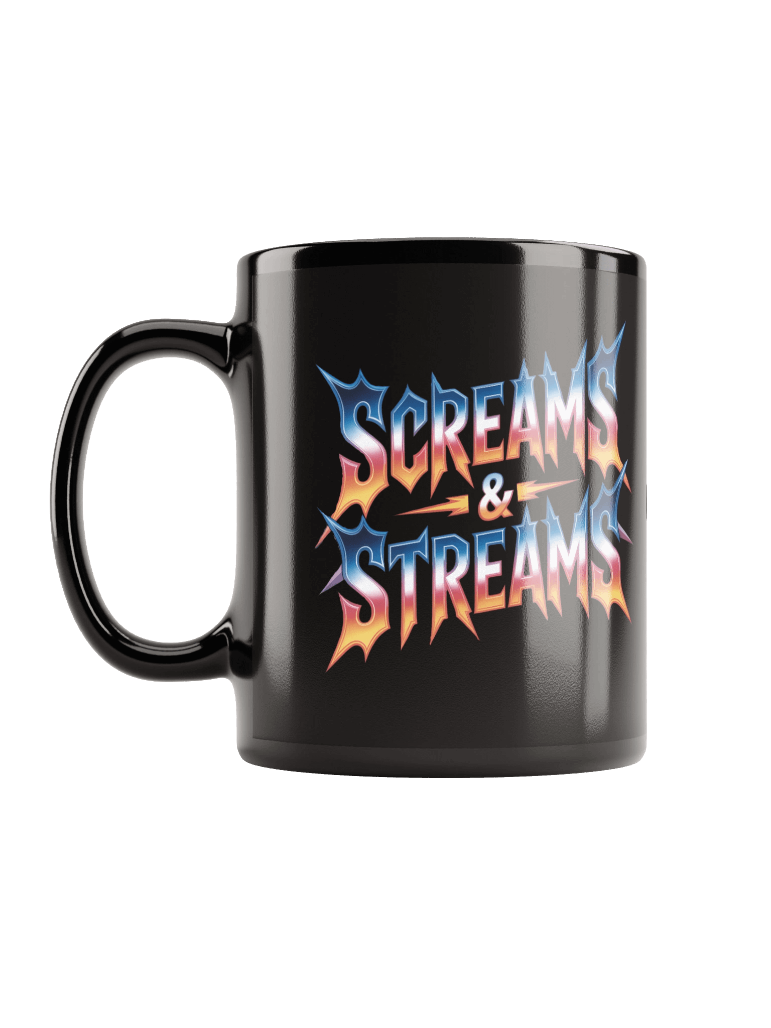 Electric Screams & Streams Black Glossy Mug product image (6)