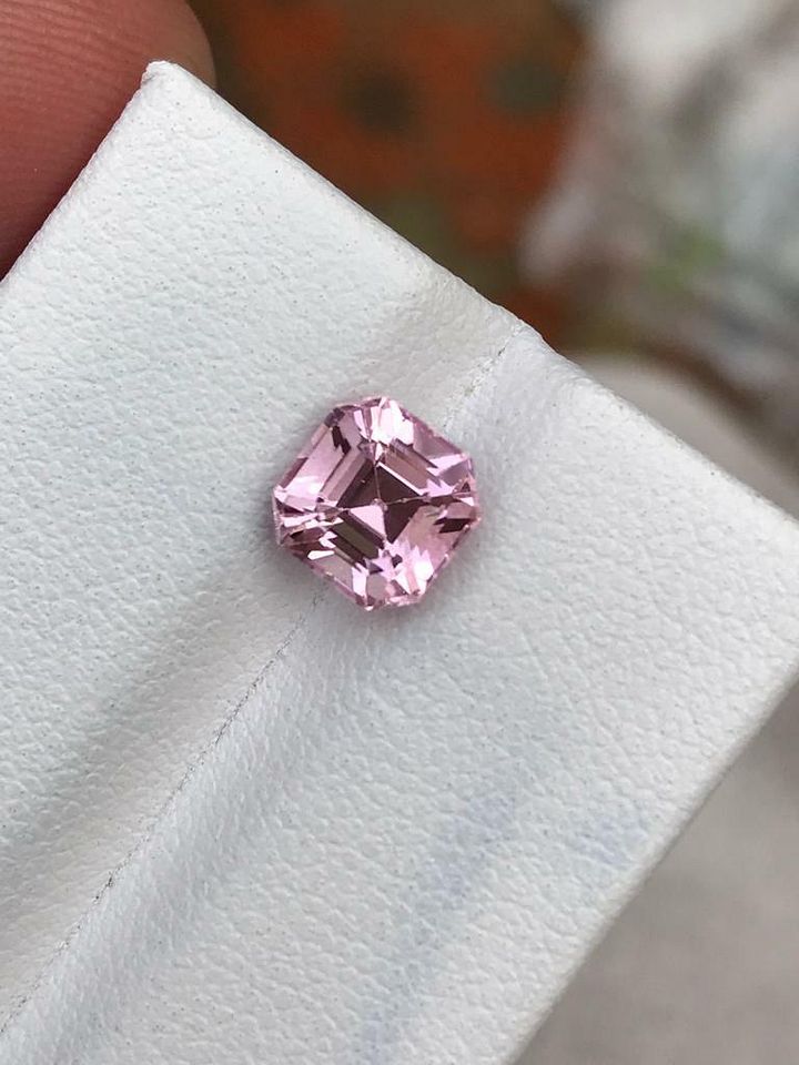 TOURMALINE FOR WOMEN’S RING LOOSE GEMSTONE ASSCHER CUT PINK COLOR, 2 CARAT product image (1)