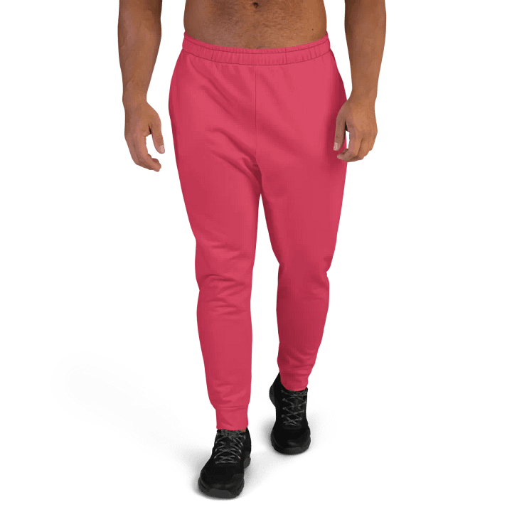 Plain Muted Red Light Summer Recycled Polyester Premium Men's Joggers by Treasure Pie product image (1)