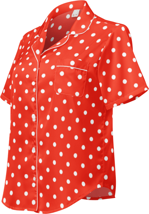 White Polka Dots on Red Women's Short Sleeve Pajama Top product image (1)