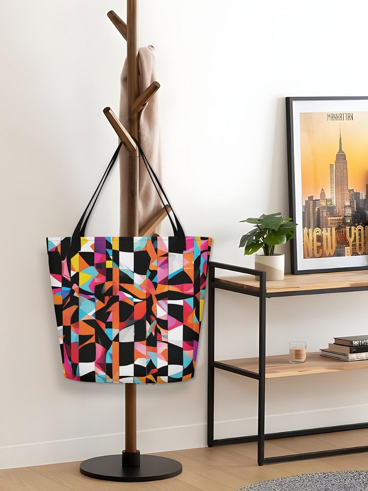 Tote Bag "Colorful Modern Abstract Checkered Art" product image (2)
