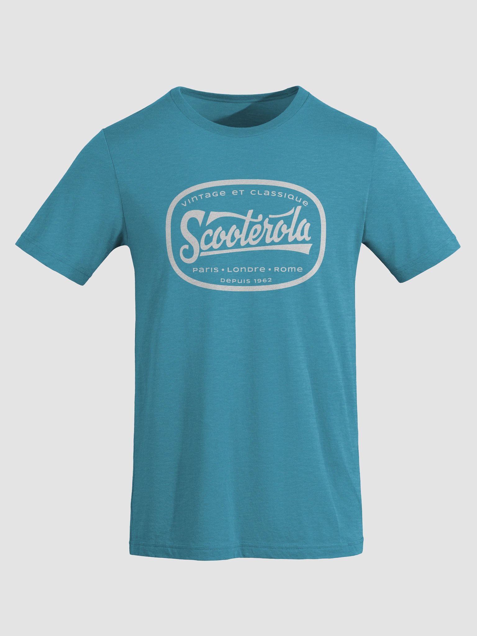 Vintage Scooterola Cartouche Tri-Blend Tee. White product image (8)
