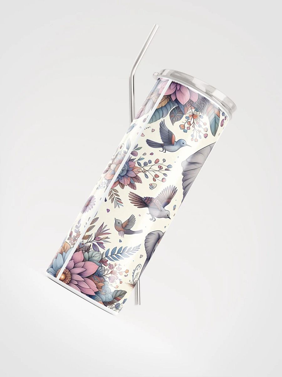 Floral Mother Elephant And Baby Stainless Steel Tumbler product image (7)