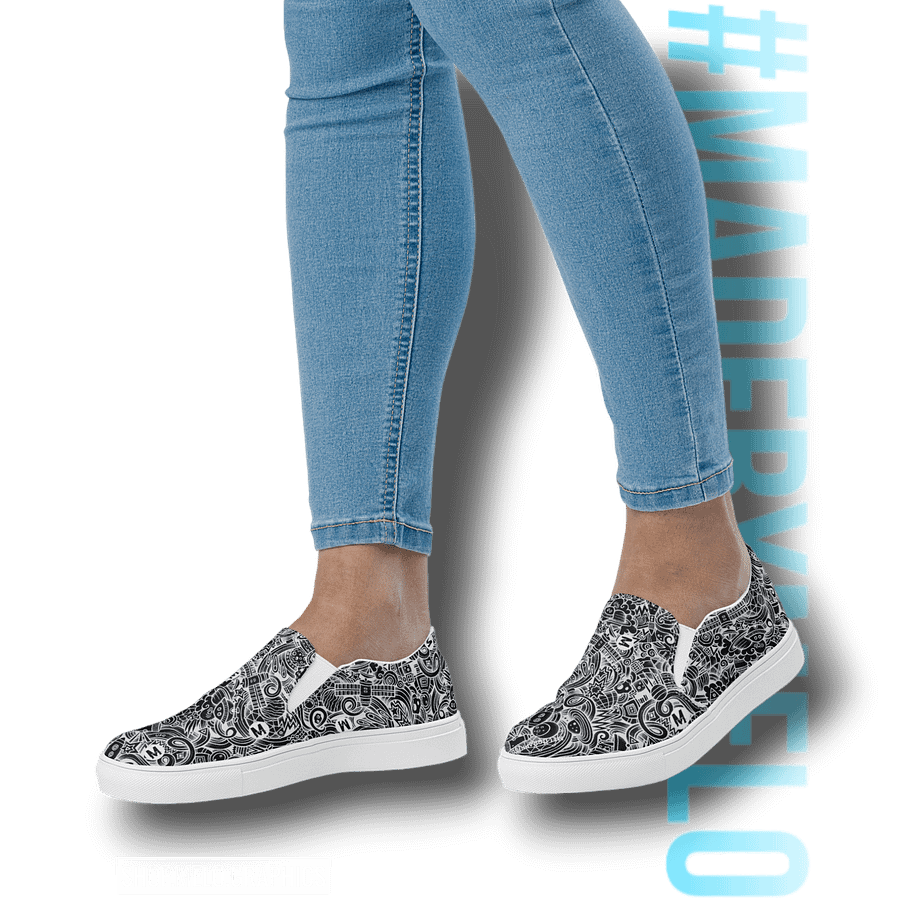 Dark Space Scribble - Women's Slip-ons | #MadeByMELO product image (11)