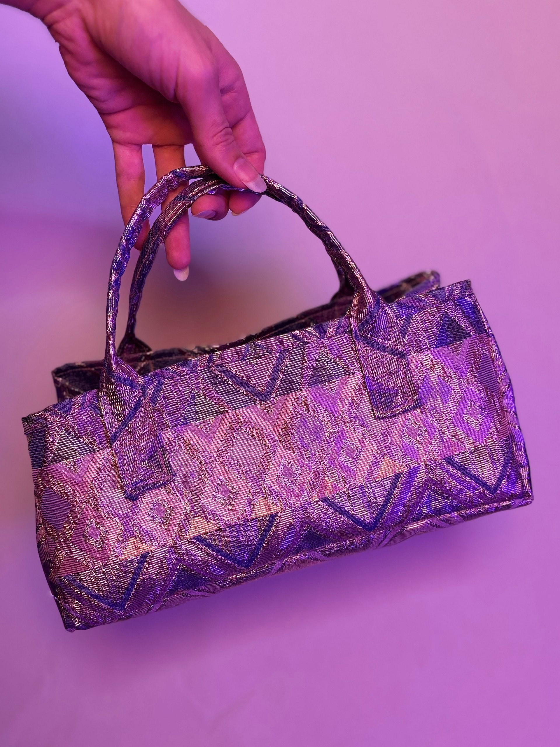 Small Handbag (Purple and Pink Metallic Diamonds) product image (3)