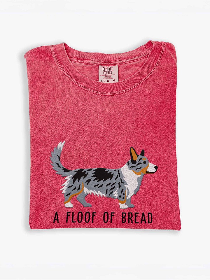 A Floof of Bread T-Shirt(Embroidered) of a Cardigan Welsh Corgi(Blue Merle Tricolor) product image (1)