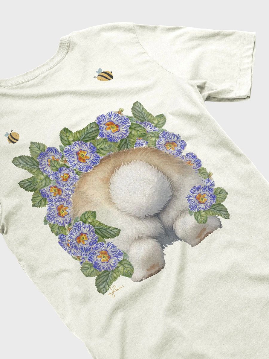 Garden Whispers: Bunny and the Primula Zebra Blues Tee | Bella+Canvas Supersoft, Double-Sided Design product image (4)