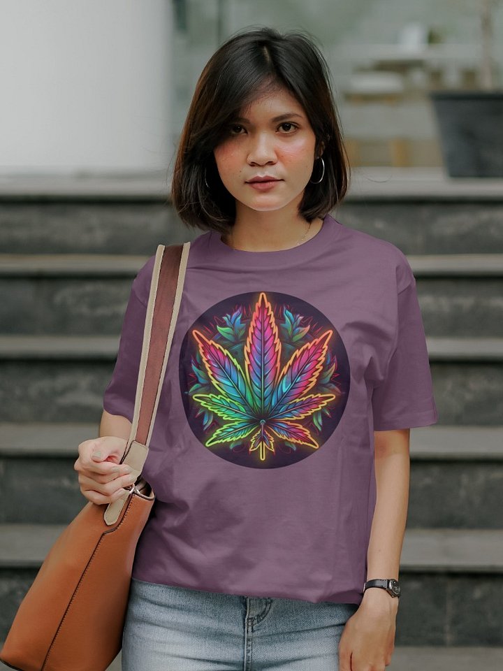 Classy Colorful Cannabis Marijuana Leaf Heavyweight T-Shirt product image (2)