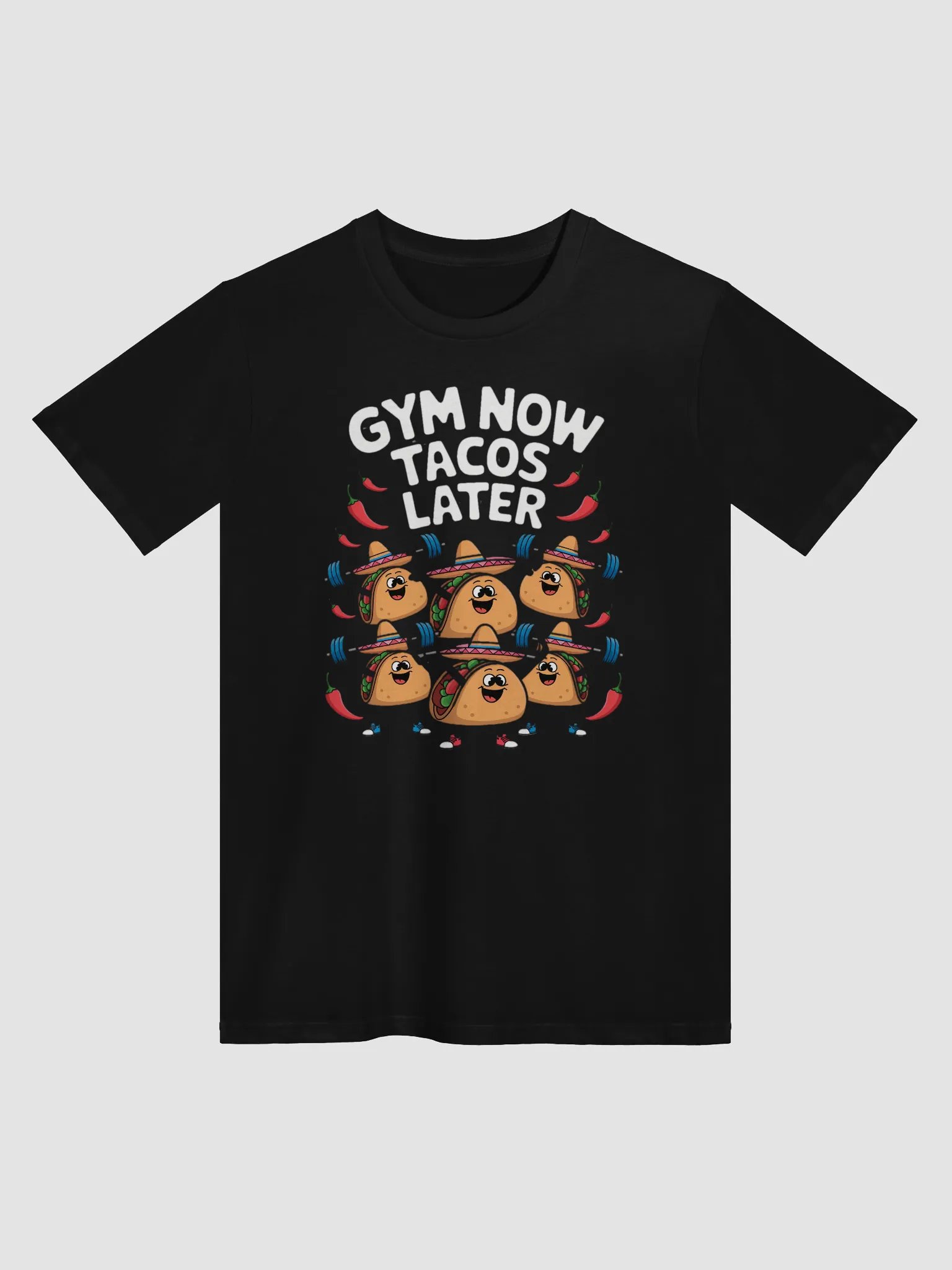 Funny "Gym Now, Tacos Later" Workout T-Shirt – Cute Taco Weightlifting Design product image (3)