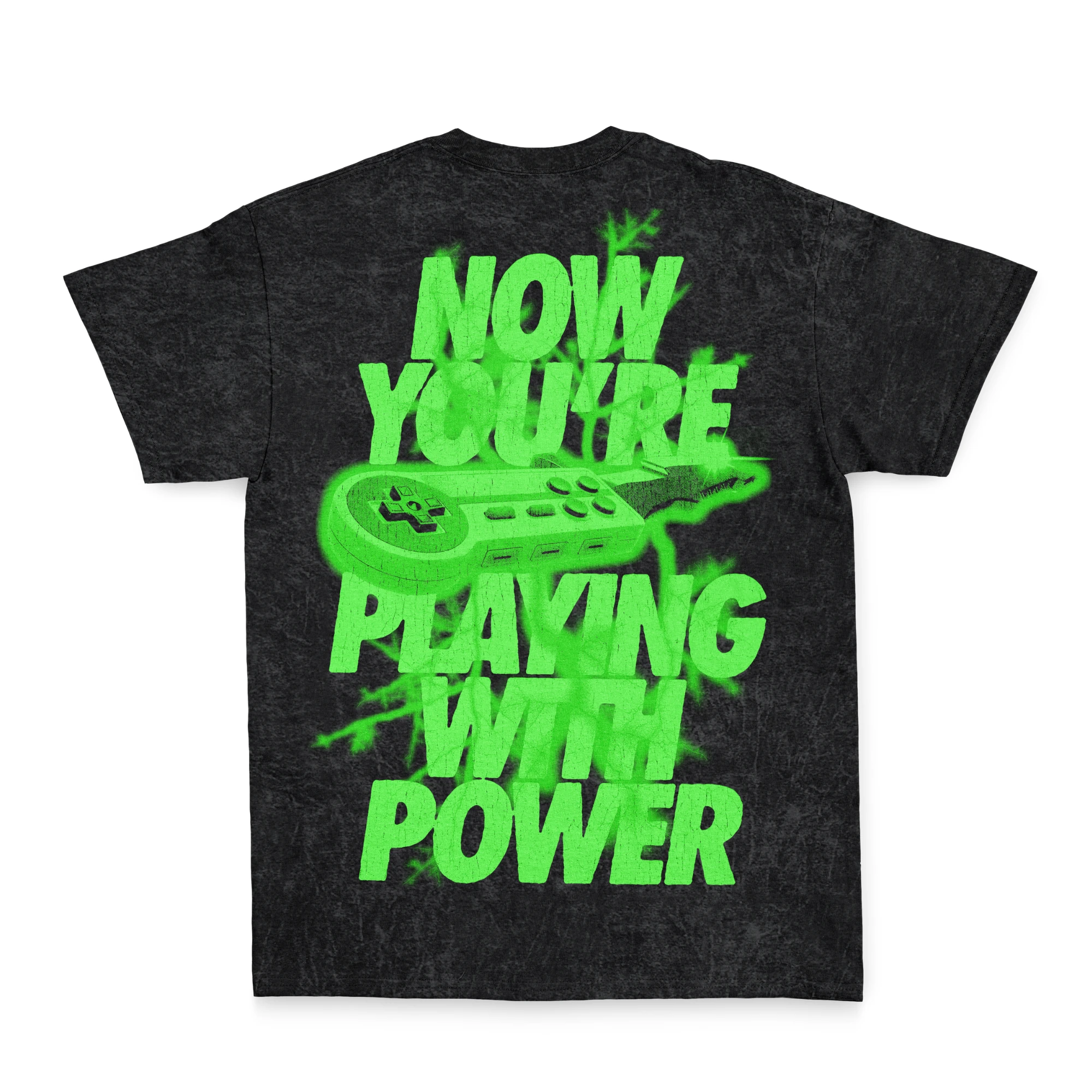 Playing With Power Glow In The Dark Tee (Black Oil Wash) product image (3)