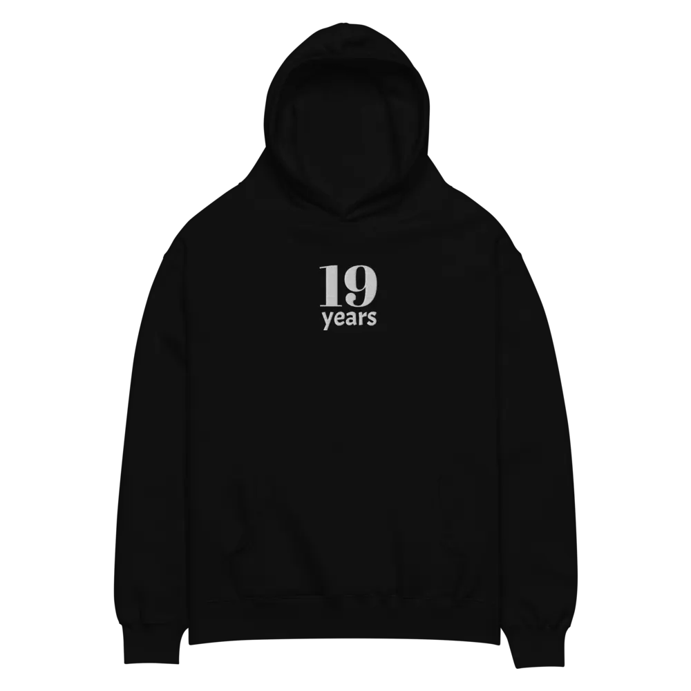 19 Years Anniversary or Age Embroidered Unisex Oversized Hoodie product image (2)