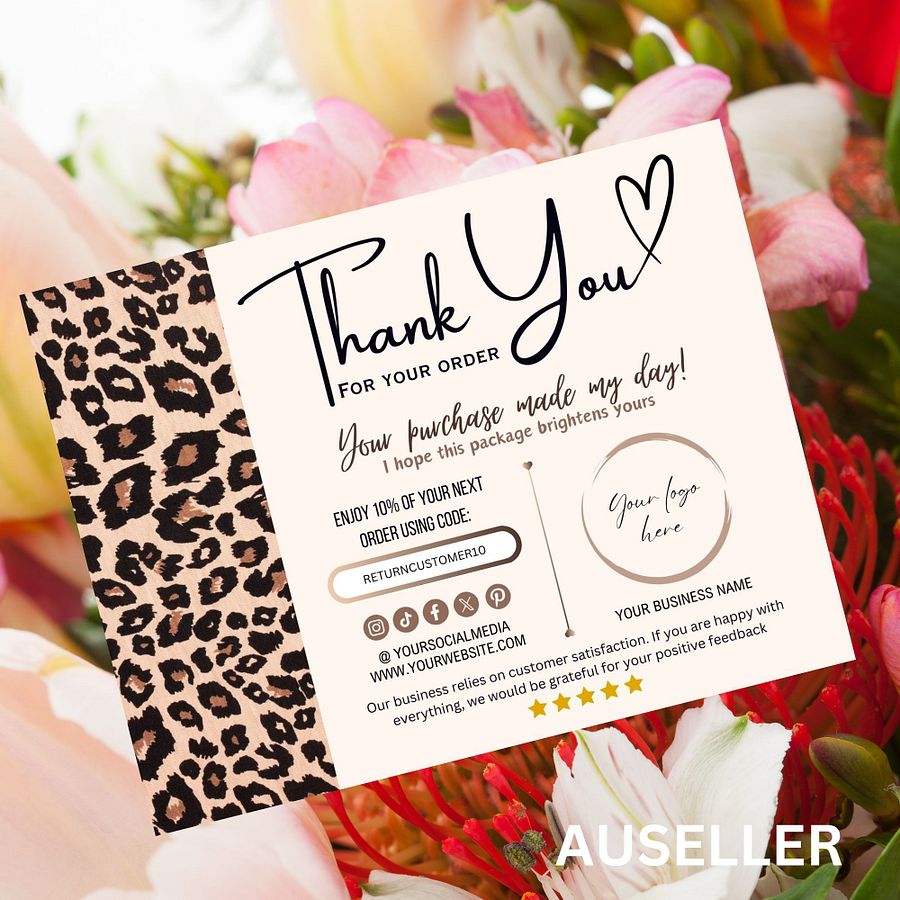 Leopard - Thank You Card Template product image (4)