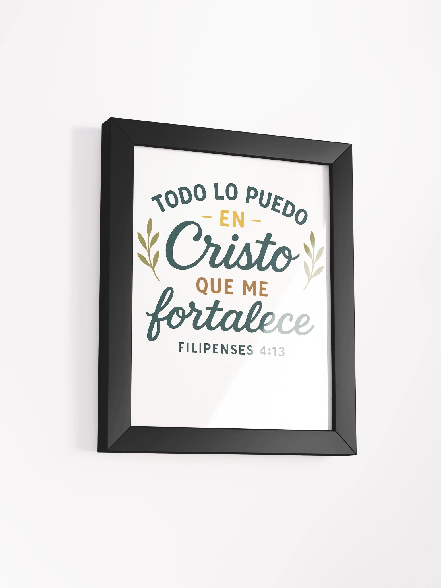 Framed Christian Poster – “Todo lo puedo en Cristo” – Spanish Bible Verse product image (2)