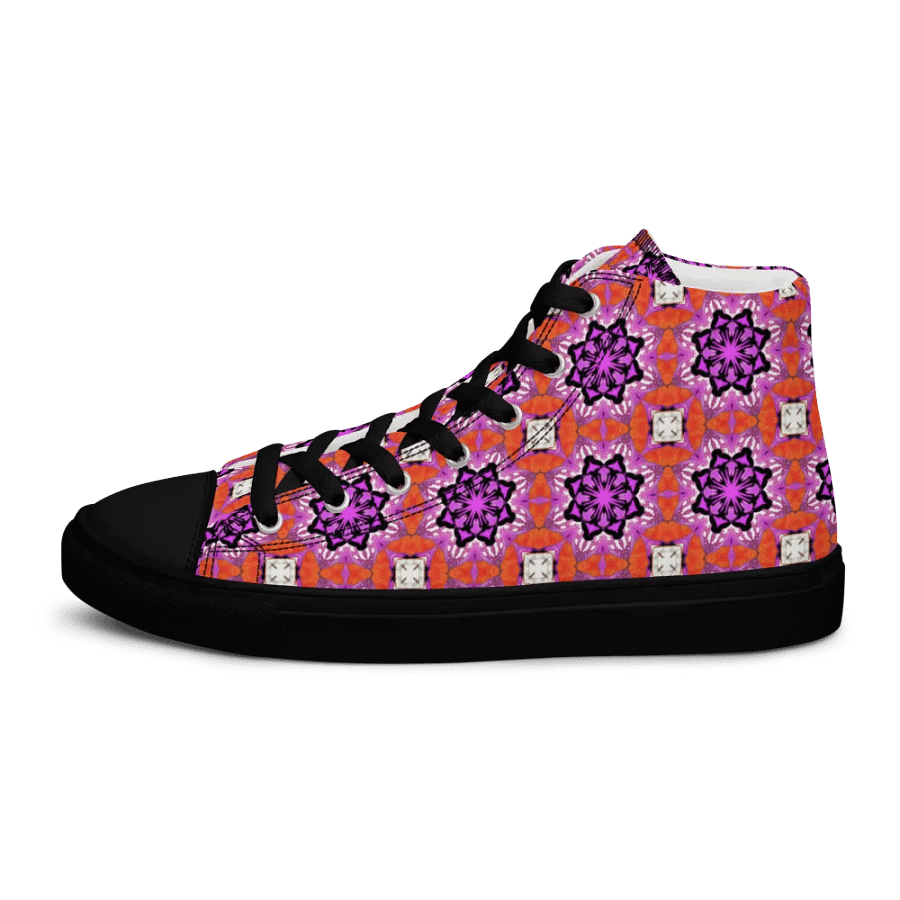 Abstract Foxy Repeating Pattern Ladies Canvas Shoe High Tops product image (6)