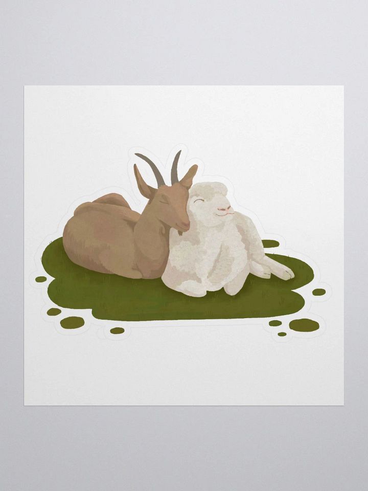Cuddling Sheep and Goat Sticker product image (1)