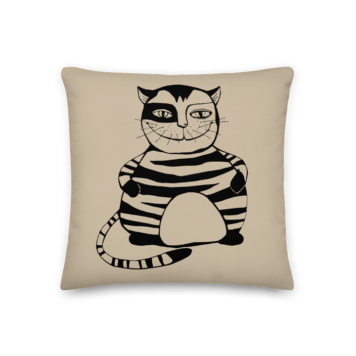 Whimsical Striped Cat Premium Pillow product image (1)