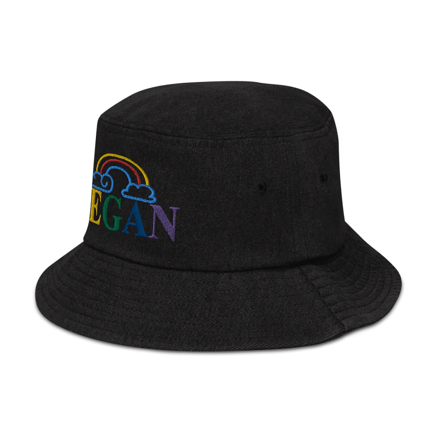 Denim Embroidered Rainbow Vegan Bucket Hat product image (4)