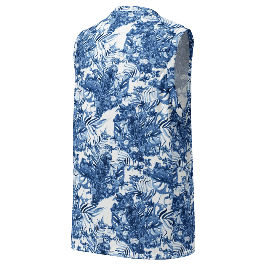 Azure Jungle | Recycled Unisex Basketball Jersey product image (6)