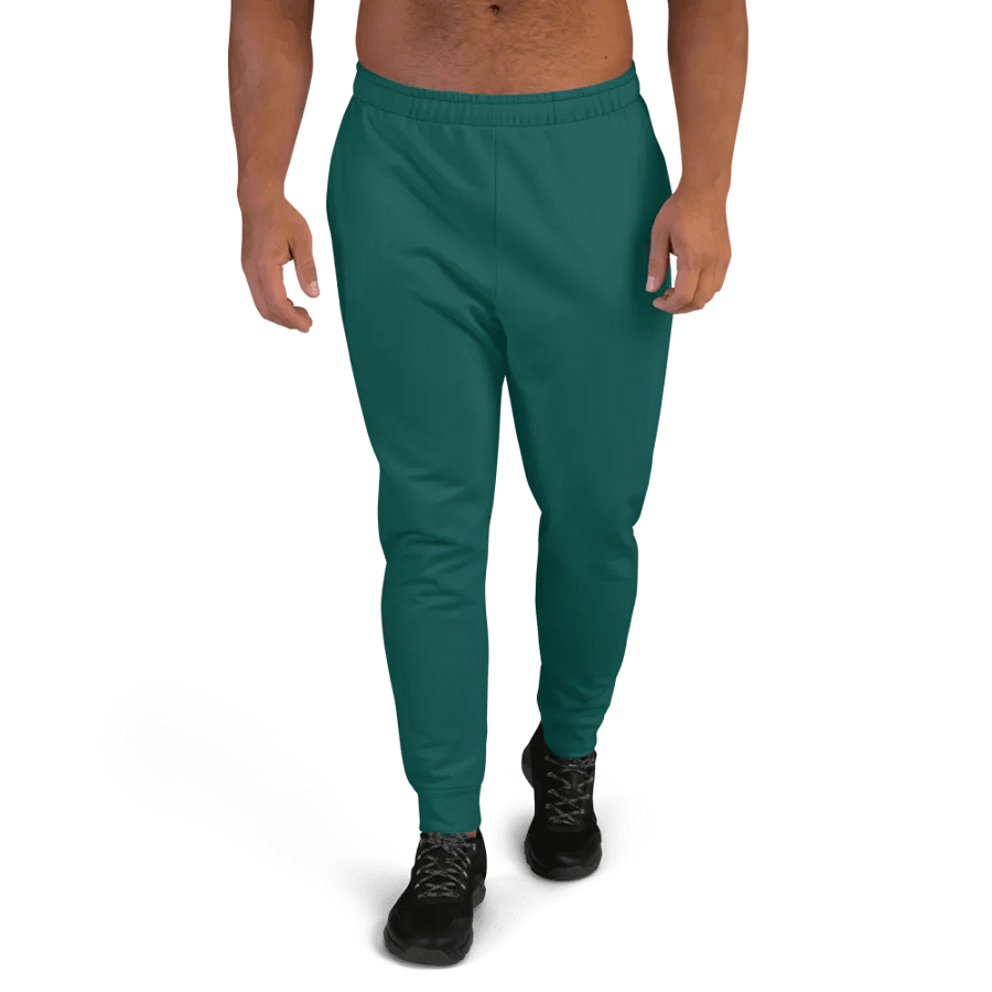 Plain Dark Green True Summer Recycled Polyester Premium Men's Joggers by Treasure Pie product image (1)