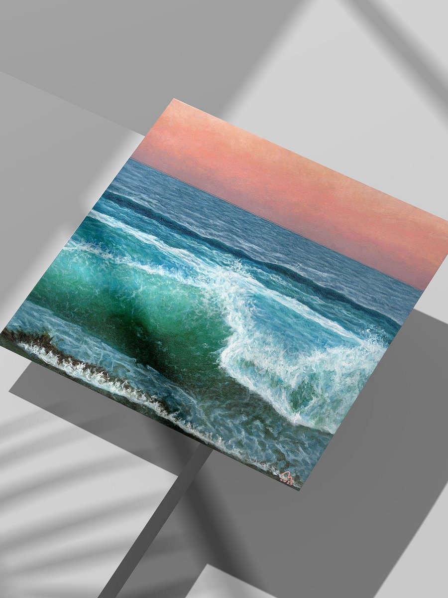Crashing Waves, Coral Sunset Art Print product image (6)