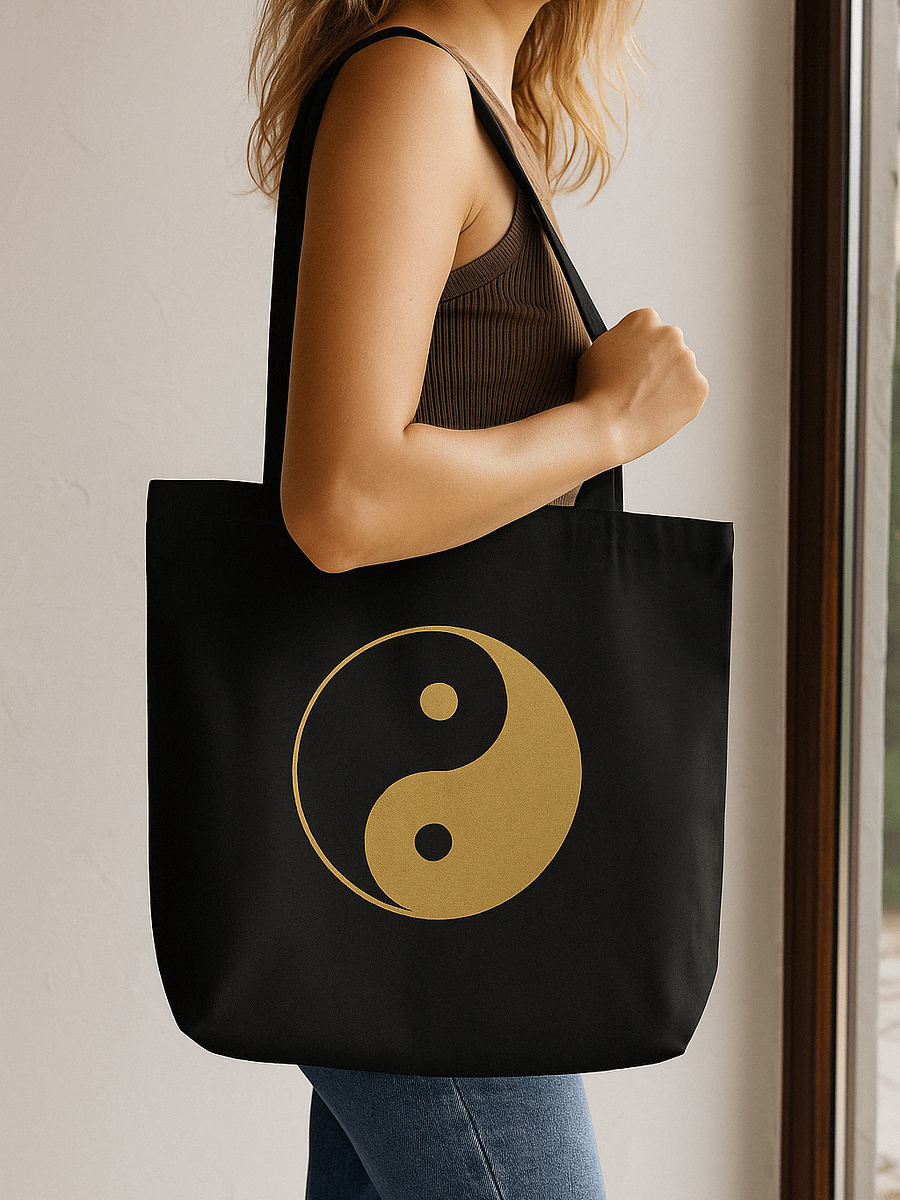 Yin Yang Tote Bag – Black | Mindful Gift for Spiritual Balance product image (4)