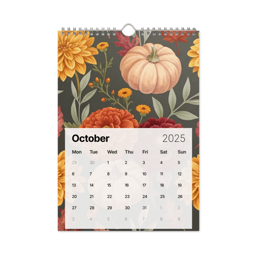 SEAMLESS FLORAL PATTERN WALL CALENDAR 2025 product image (12)