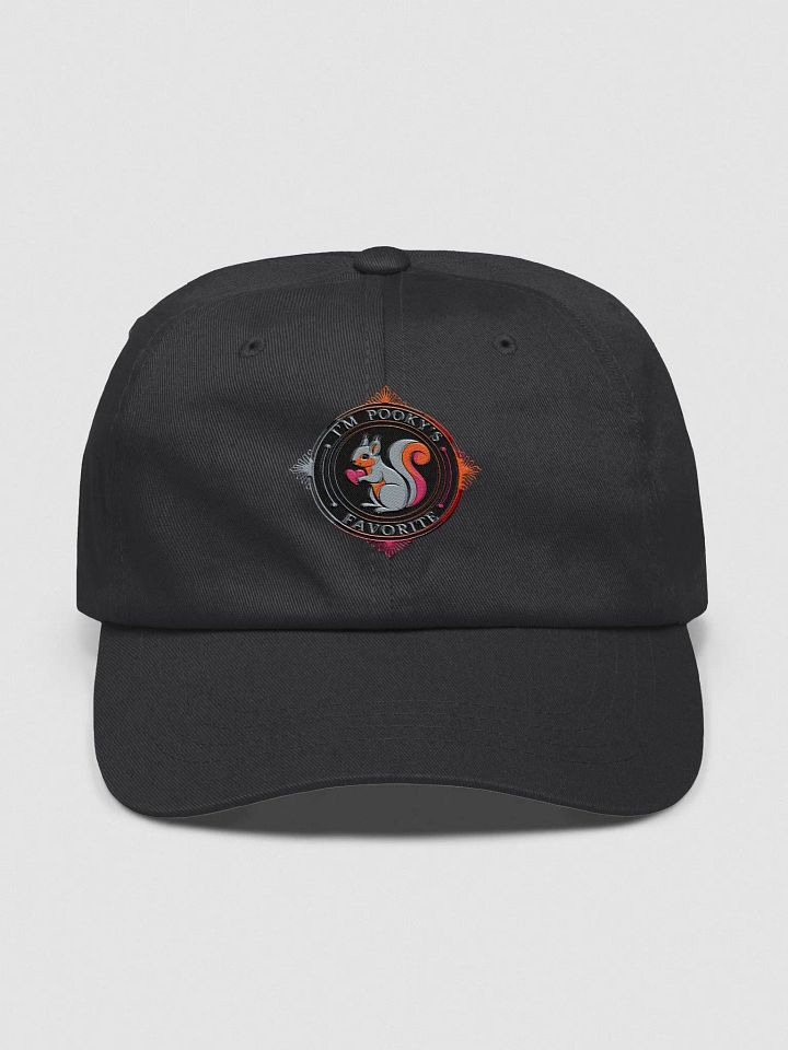 Baseball Hat Embroidered: I'm Pooky's Favorite, Diamond shaped with circular area in middle Black, Sacred Geometry product image (1)