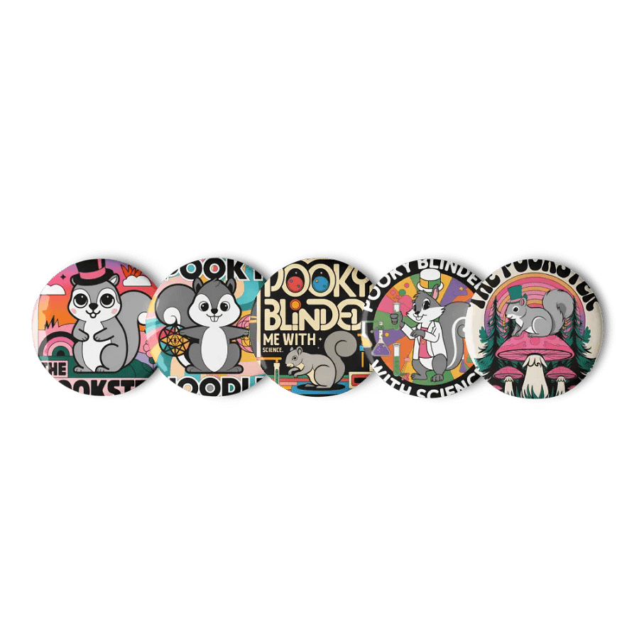 Original Pooky Artwork Buttons: Set of Five product image (1)